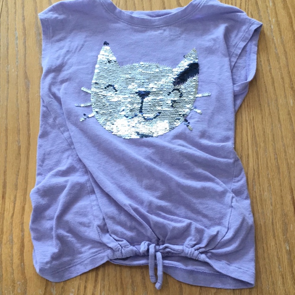 Cat and jack,Purple flip sequin cat t-shirt